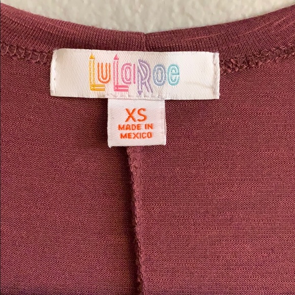 LuLaRoe Heathered Maroon Sarah Size XS - NWT - Picture 3 of 5
